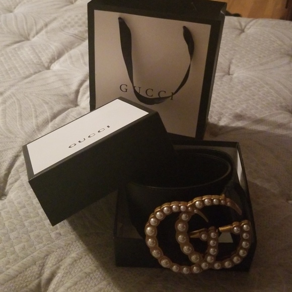 Gucci Other - Gucci big GG belt with pearls in Box